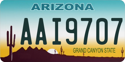 AZ license plate AAI9707