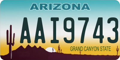 AZ license plate AAI9743