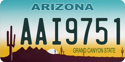 AZ license plate AAI9751