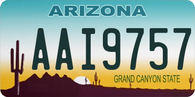 AZ license plate AAI9757