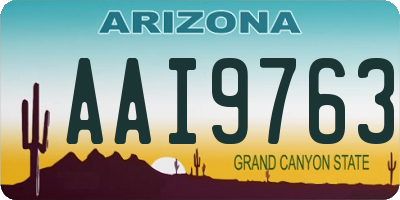 AZ license plate AAI9763