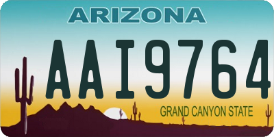 AZ license plate AAI9764