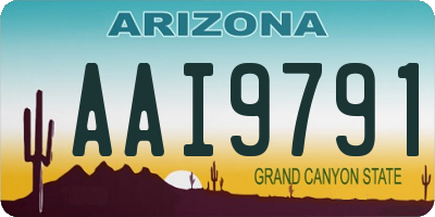 AZ license plate AAI9791