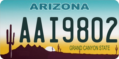 AZ license plate AAI9802