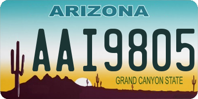 AZ license plate AAI9805