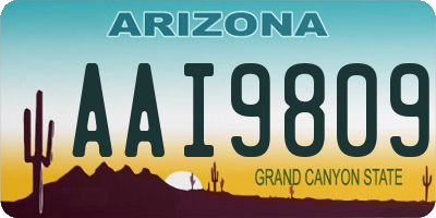 AZ license plate AAI9809