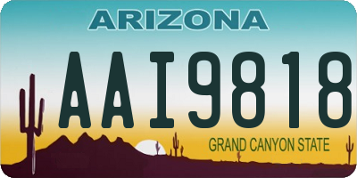AZ license plate AAI9818