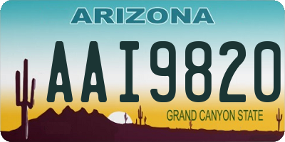 AZ license plate AAI9820