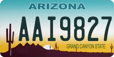 AZ license plate AAI9827