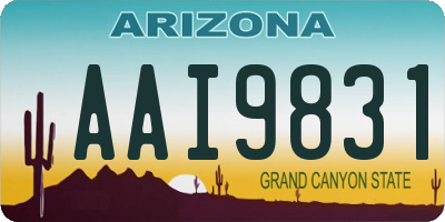 AZ license plate AAI9831