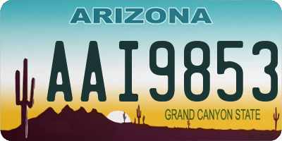 AZ license plate AAI9853