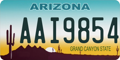 AZ license plate AAI9854