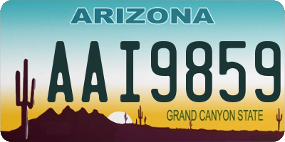 AZ license plate AAI9859