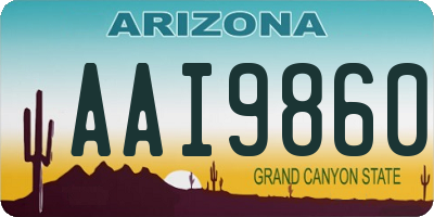 AZ license plate AAI9860
