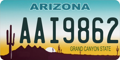 AZ license plate AAI9862