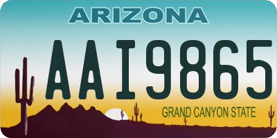 AZ license plate AAI9865