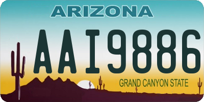 AZ license plate AAI9886