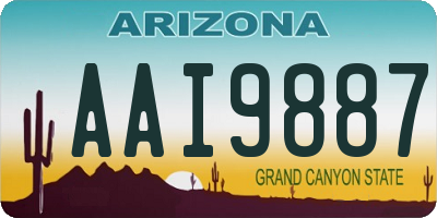 AZ license plate AAI9887