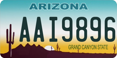 AZ license plate AAI9896