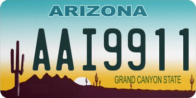AZ license plate AAI9911