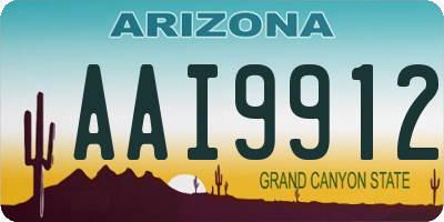 AZ license plate AAI9912