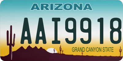 AZ license plate AAI9918