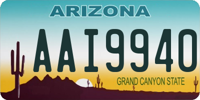 AZ license plate AAI9940