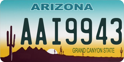 AZ license plate AAI9943