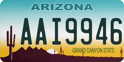 AZ license plate AAI9946