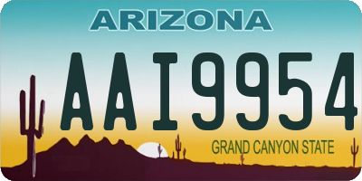 AZ license plate AAI9954