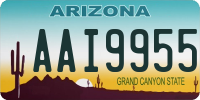 AZ license plate AAI9955