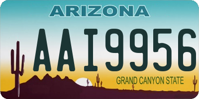 AZ license plate AAI9956