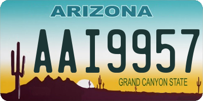AZ license plate AAI9957