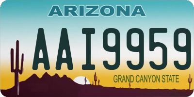 AZ license plate AAI9959