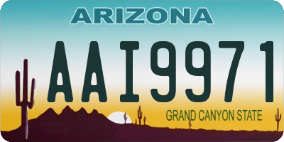 AZ license plate AAI9971