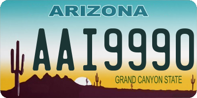 AZ license plate AAI9990