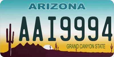AZ license plate AAI9994