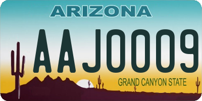 AZ license plate AAJ0009