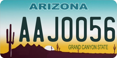 AZ license plate AAJ0056