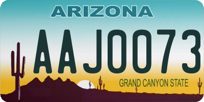 AZ license plate AAJ0073