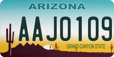 AZ license plate AAJ0109