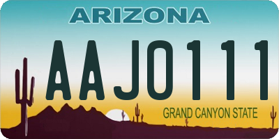 AZ license plate AAJ0111