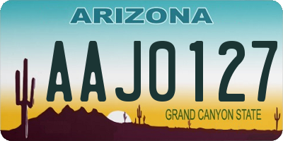 AZ license plate AAJ0127