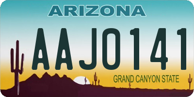 AZ license plate AAJ0141