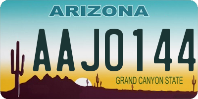 AZ license plate AAJ0144