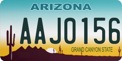 AZ license plate AAJ0156
