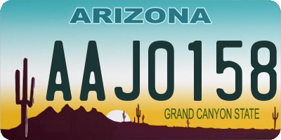 AZ license plate AAJ0158