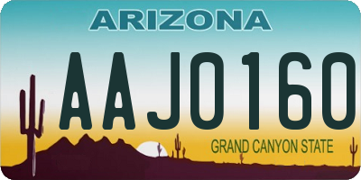 AZ license plate AAJ0160