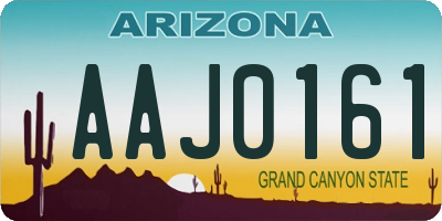 AZ license plate AAJ0161