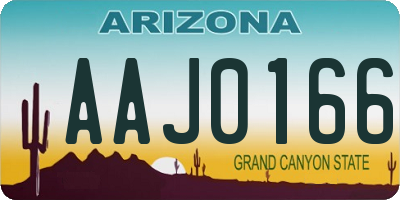 AZ license plate AAJ0166